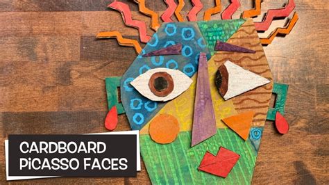 Found objects, cardboard, acrylic paint, paint pens, markers, grade 3. Cardboard Picasso Faces - YouTube