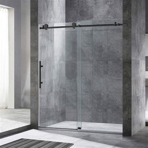 woodbridge msdc 6076 mbl frameless sliding shower 56 60 width 76 height 3 8 10 mm clear