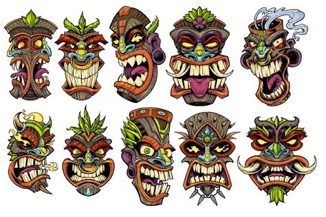 Tiki Heads Tiki Head Tiki Faces Tiki Art