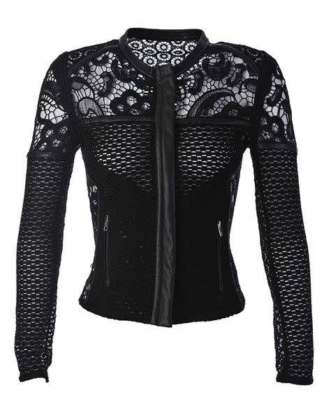 Iro Lewis Lace And Leather Jacket Black In Black Lyst