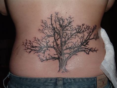 Tree Tattoos New Of Dead Tree Tattoo At The Lower Back Tree Tattoo Designs Girl Back