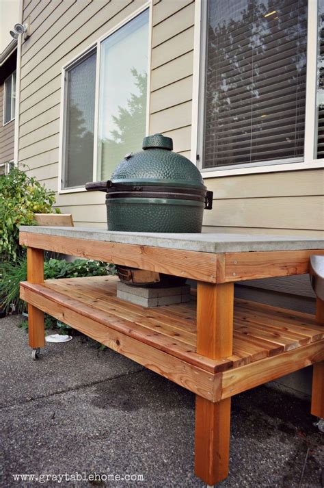 Did ed fisher know bbq? Ana White | DIY Big Green Egg Grill Table with Concrete Top - DIY Projects
