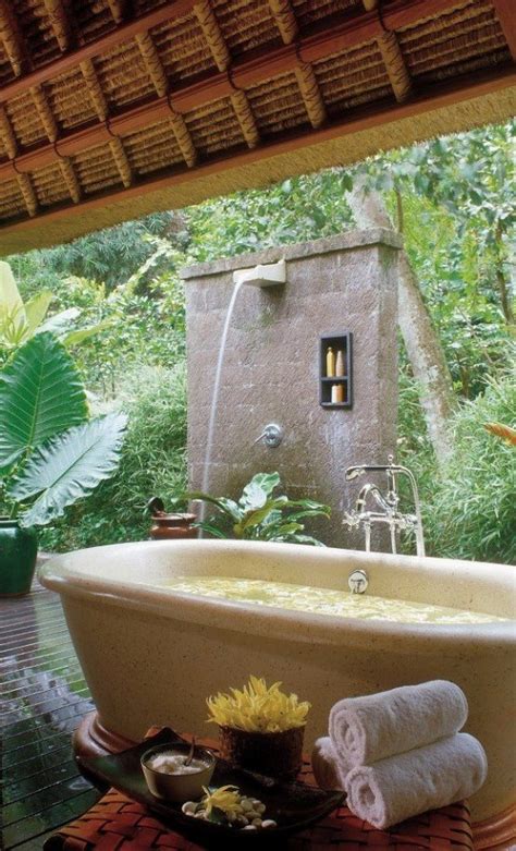 An outdoor bathtub cut out right in the stone is a gorgeously natural idea, especially when you. 31 Soothing Outdoor Spa Ideas For Your Home - DigsDigs