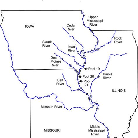 Map Of The Central Portion Of The Mississippi River Basin Encompassing