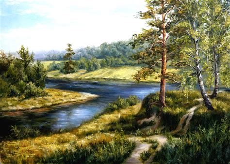 Forest Landscape Art Painting Oil Forest Landscape Painting Water