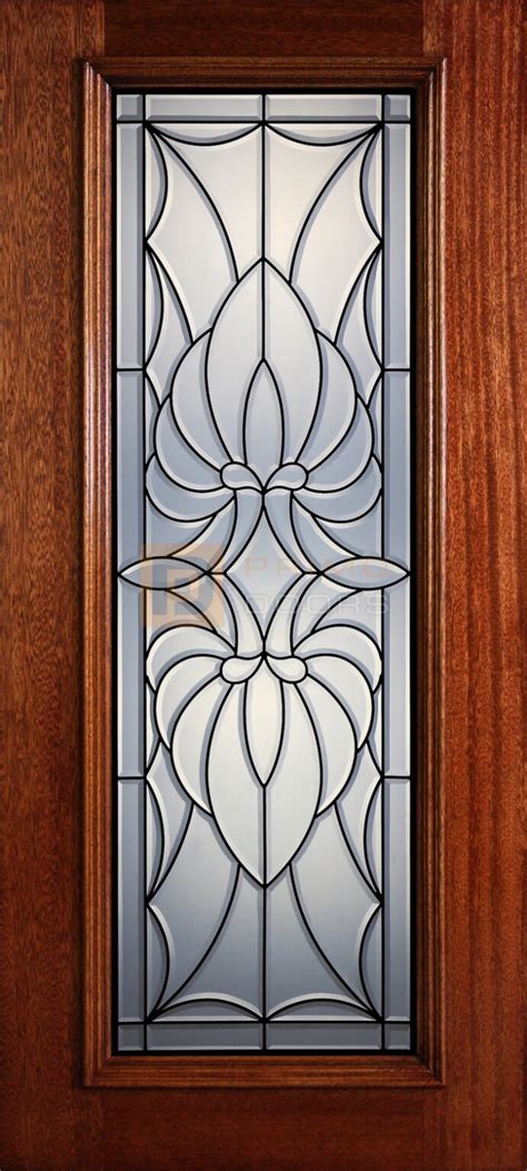 6 8 Full Lite Decorative Glass Mahogany Wood Front Door Pd 325l Cb