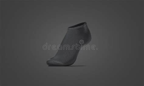Blank Black Low Cut Sock On Tiptoe Mockup Dark Background Stock Illustration Illustration Of