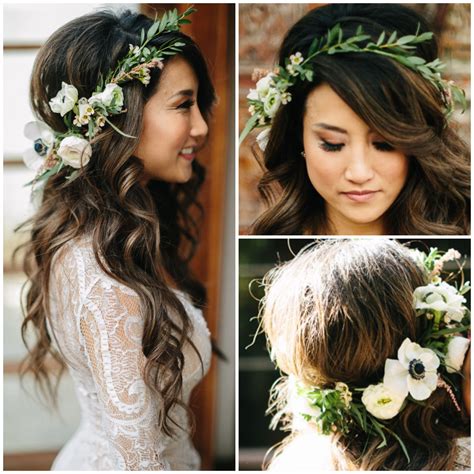 Boho Wedding Hair Full Floral Crown Boho Wedding Hair Floral Crown