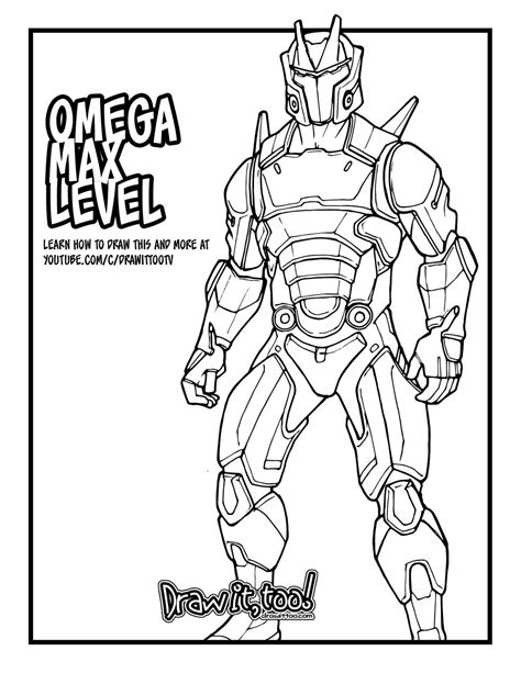 How To Draw Max Level Omega Fortnite Battle Royale Drawing Tutorial