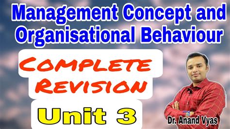 Management Concept And Organisational Behaviour Mba Complete Revision