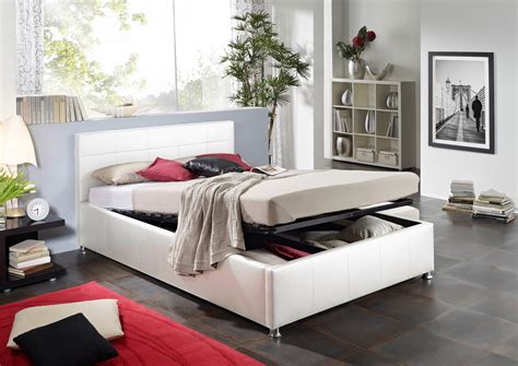 SAM® Design Bett 140 x 200 cm weiß KIRA Bettkasten Auf Lager