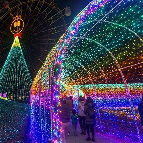 Outdoor Long Tunnel Of Christmas Lights For Holiday Time Decoration