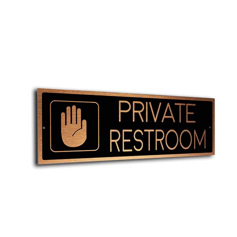 Private Restroom Door Sign Private Restroom Signs Modern Door Plaque