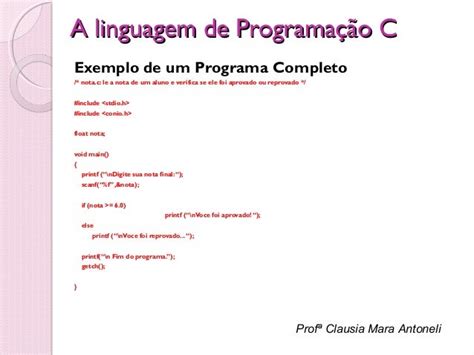 Exemplos De Programas Em Linguagem C Novo Exemplo