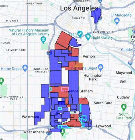 Blood And Crip Los Angeles Map