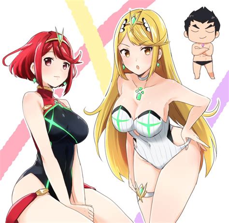 Aegises Pyra Mythra And Malos In Swimsuits Rxenobladechronicles
