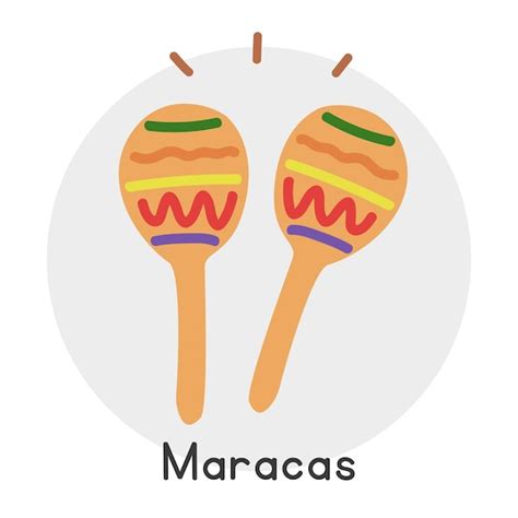 Estilo De Desenho Animado De Maracas Coloridas Ilustração Vetorial