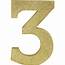 Glitter Gold Number 3 Sign 5 3/4in X 9in  Party City