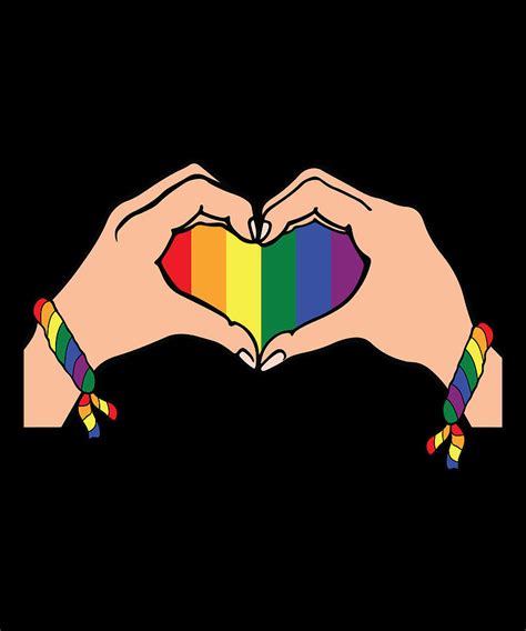 Gay Pride Lgbt Rainbow Flag Heart Woman Hands Digital Art By Norman W