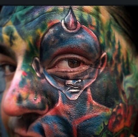 Face Tattoo Face Tats Modern Tattoos Weird Tattoos Eye Tattoo