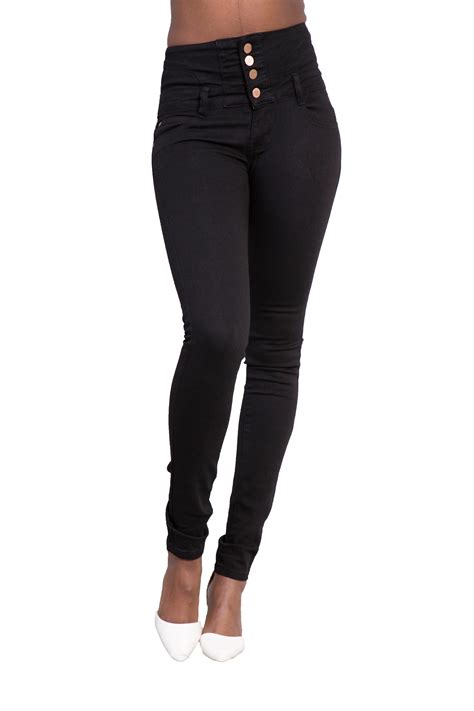 Women Black Sexy Skinny Jeans Ladies High Waisted Pants Size 6 8 10 12 14 Ebay