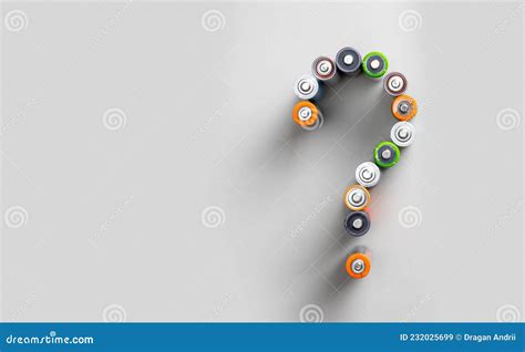 Question Mark Made From Aa Batteries Template Copy Space For Text