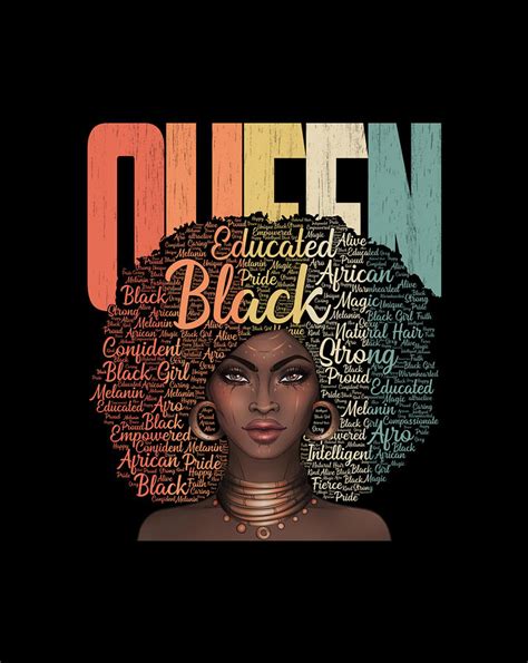 African American Queen Vintage Educated Strong Black Woman Digital Art