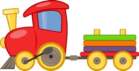 Colorful Toy Train Engine And Car Clipart Free Download Transparent