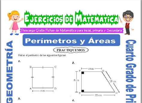 Ejercicios De Perímetros Y Áreas Para Cuarto De Primaria Matemática