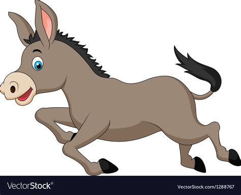 Cute Donkey Cartoon Running Royalty Free Vector Image