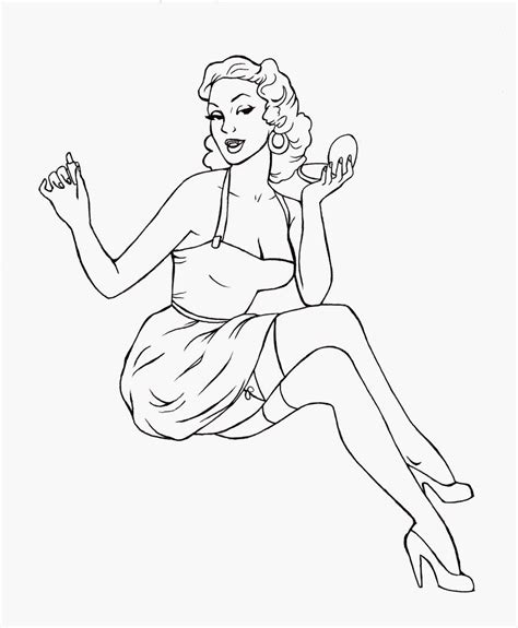 Sexy Pin Up Girl Coloring Pages Thousand Of The Best Printable