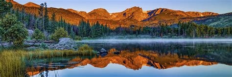 Sprague Lake Morning Mountain Landscape Panorama Photograph By Gregory