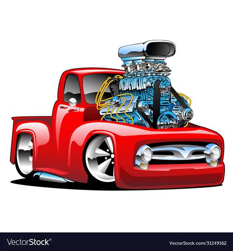 Hot Rod Pickup Truck Cartoon Vector Illustration 372852 Vector Art At Hot Sex Picture