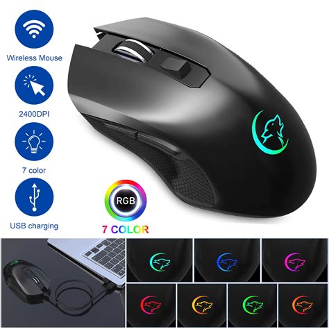 Rechargeable Wireless Mouse 24g Ergonomic Silent Gaming Mice Portable