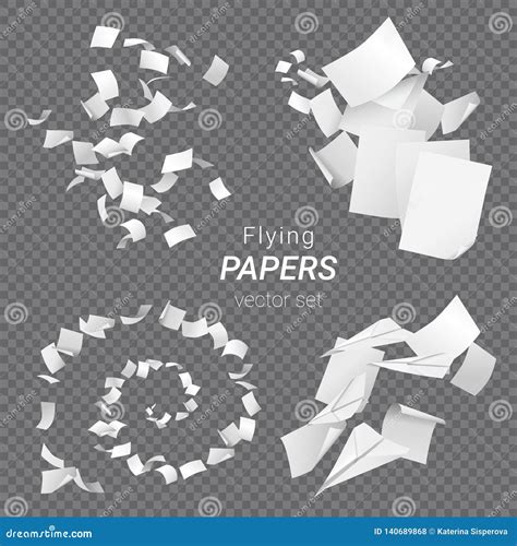 Vector Set Of Different Groups Of Flying Papers And Paper Planes
