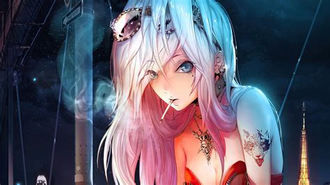 Chica Anime Fumando Fondo De Pantalla 4k Ultra Hd Id5394