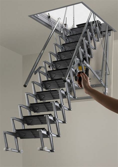 Fantozzi Electric Aluminium Concertina Loft Ladder Loft Ladder Loft