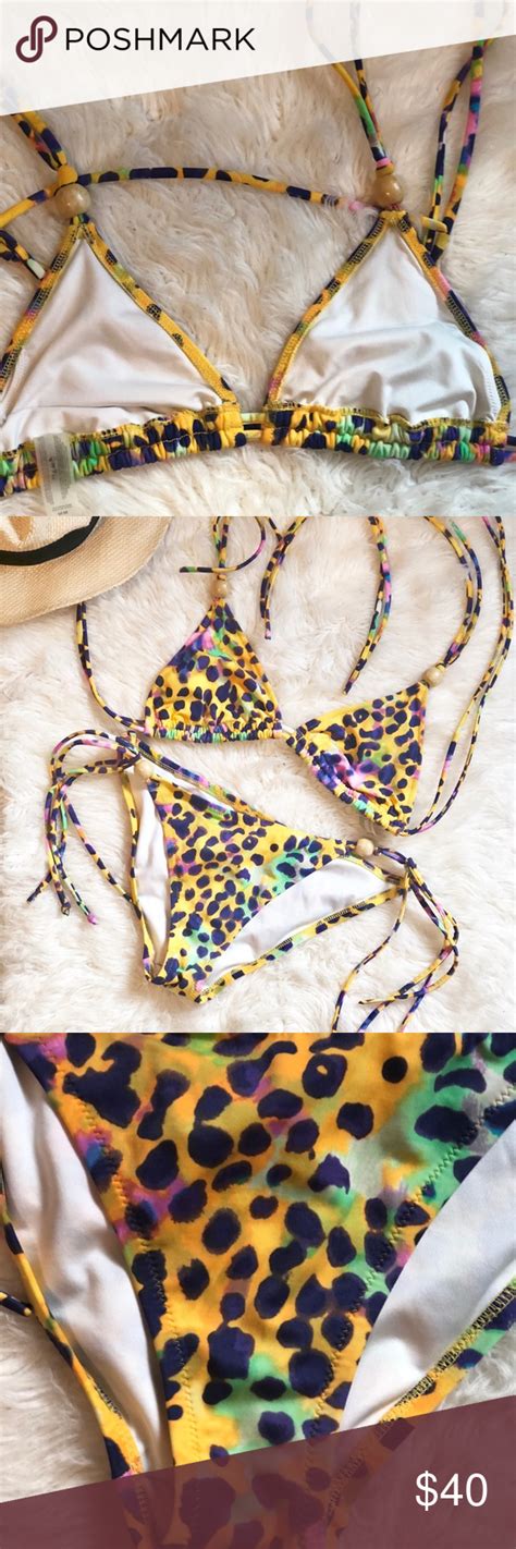Victorias Secret Multicolored Leopard Print Bikini Leopard Print