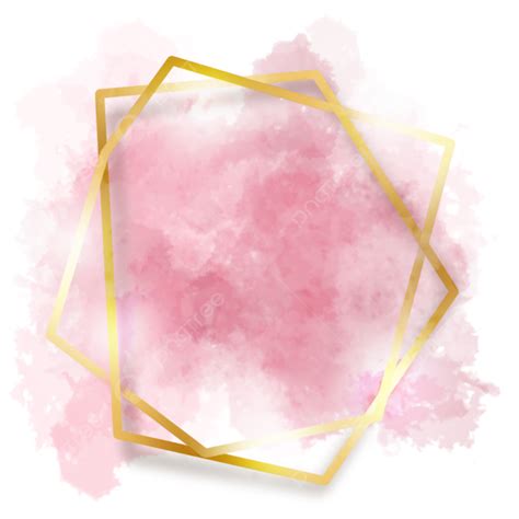 Transparent Brush Stroke White Transparent Beauty Gold Frame With Rose