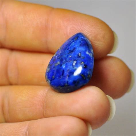 Natural Bright Blue Lazulite Cabochon Gemstone Pear Shape Ring Etsy