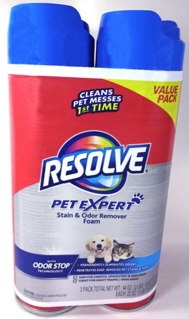 Resolve Pet Expert Stain And Odor Remover Foam 22 Oz 2 Pack Ebay