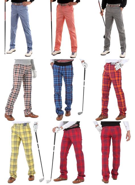 Mens Plaid Golf Pants For Men Stretch Comfortable Tartan Check Activity