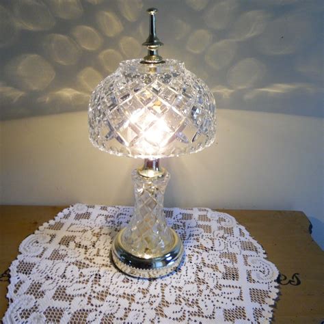 Vintage Crystal Cut Glass Boudoir Parlor Table Lamp For Sale Scienceagogo