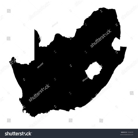 Detailed Map Of South Africa Black And White Royalty Free Stock