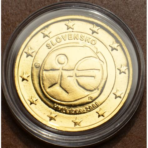 Euromince mince 2 Euro Slovensko 2009 10 výročie hospodárskej a