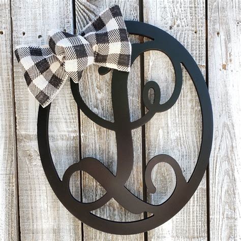 I Love This Classic Black White Combo These Initial Door Hangers Are