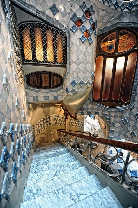 Casa Batlló Staircase By Antoni Gaudí Barcelona Spain R
