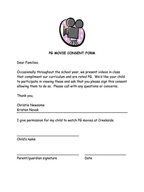 Movie Permission Slip Template Complete With Ease Airslate Signnow