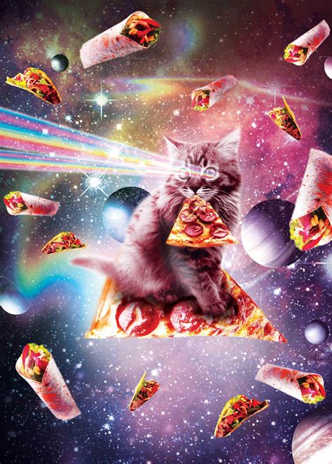 Space Pizza Cat Poster By Random Galaxy Displate