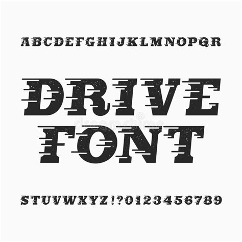 Drive Alphabet Vector Font Wind Effect Type Letters And Numbers Stock